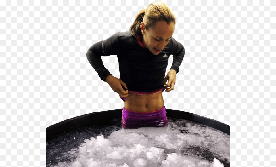 Ice Bath In Sports Injury Management Ice Bath, Adult, Female, Hot Tub, Person Free Png