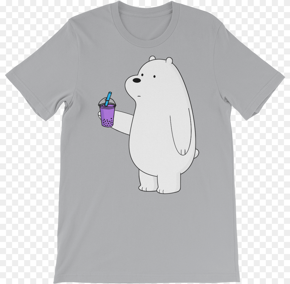 Ice Bear Likes Boba T Shirt, Clothing, T-shirt, Animal, Mammal Png