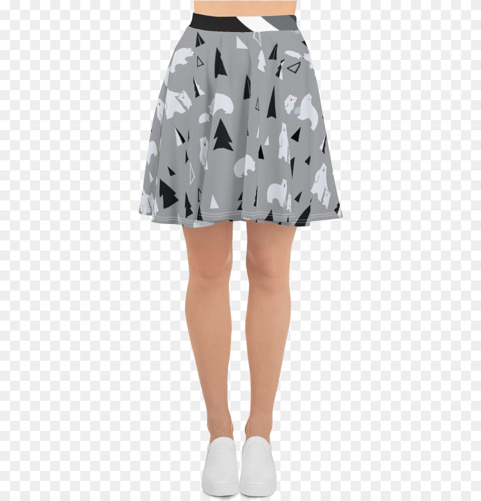 Ice Bear Pattern Skater Skirt Skirt, Clothing, Miniskirt, Female, Girl Free Png