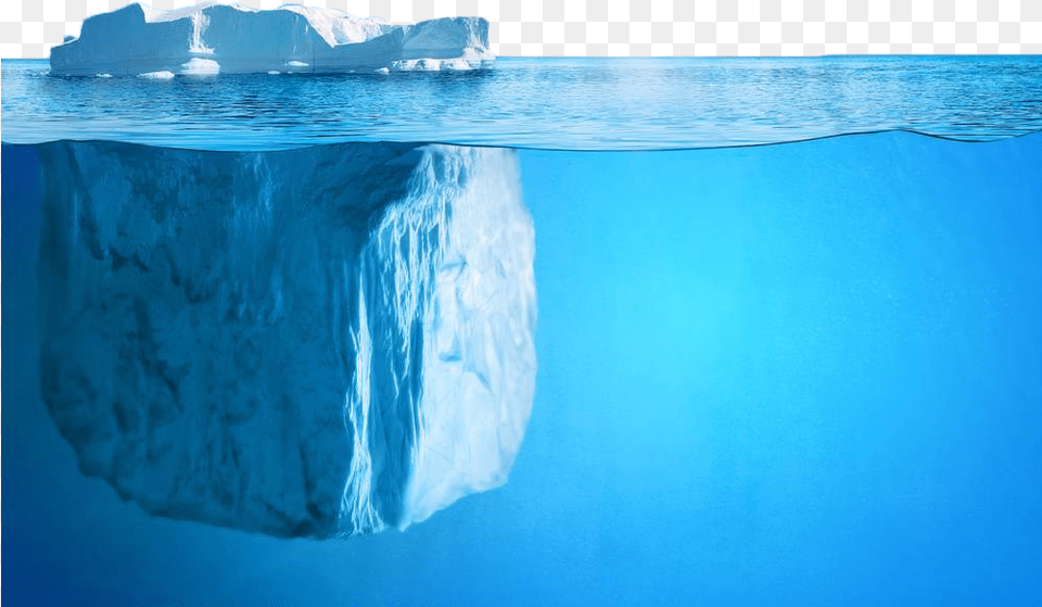 Ice Berg Iceberg Above And Below Water, Nature, Outdoors, Pool, Swimming Pool Free Png