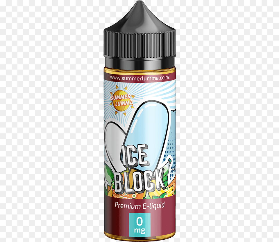 Ice Block 0mg Electronic Cigarette, Bottle, Shaker, Tin, Paint Container Png Image