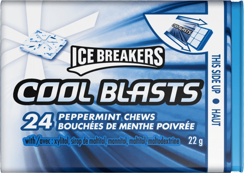 Ice Breakers Cool Blasts Peppermint Chews Ice Breakers Cool Blast Wintergreen Chews 25ml Pack, Advertisement, Gum, Poster Png