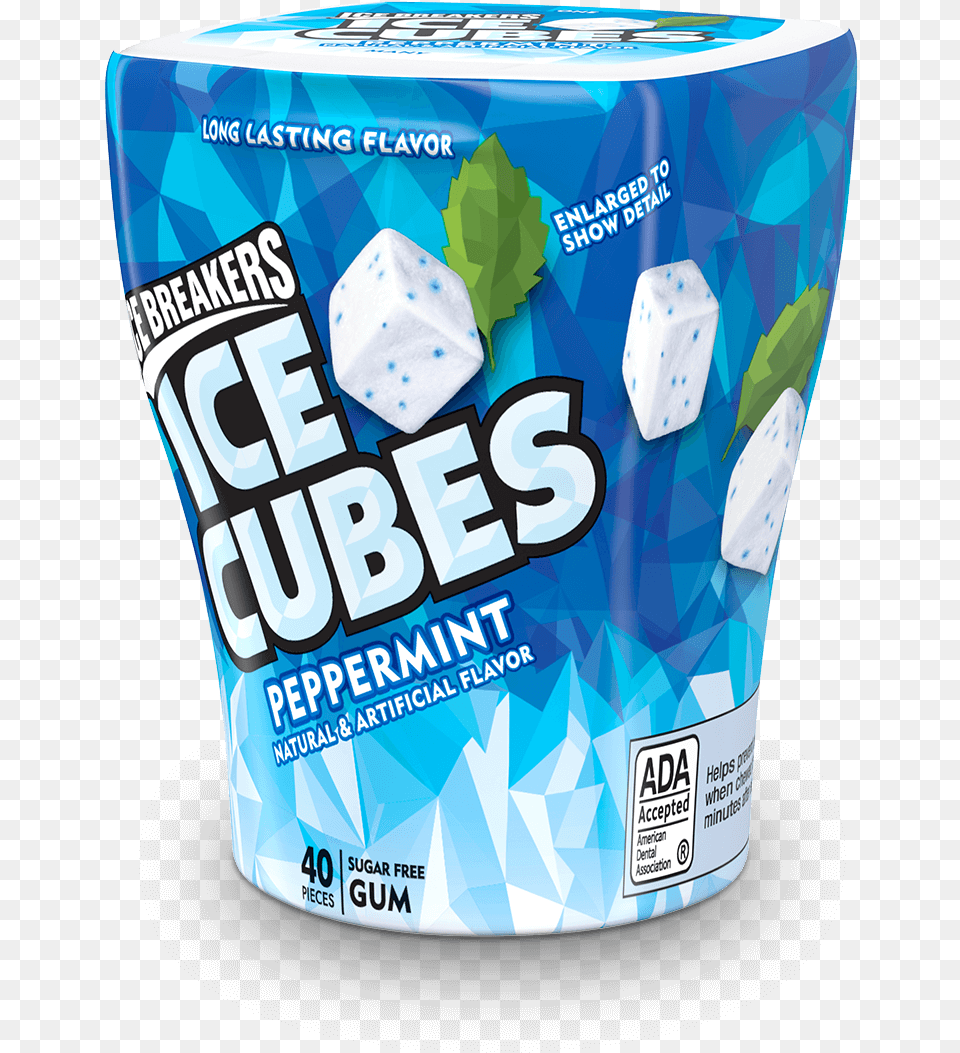 Ice Breakers Ice Cubes Peppermint Gum Ice Breakers Ice Cubes Cool Wintergreen Gum 40 Cubes, Paper, Can, Tin Png Image