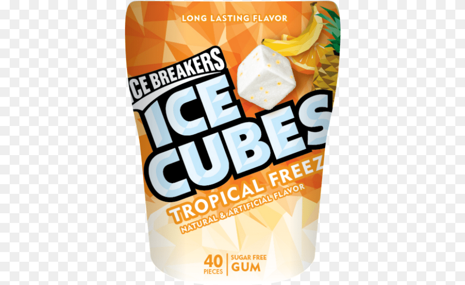 Ice Breakers Ice Cubes Tropical Freeze Caffeinated Drink, Advertisement, Poster, Cream, Dessert Png