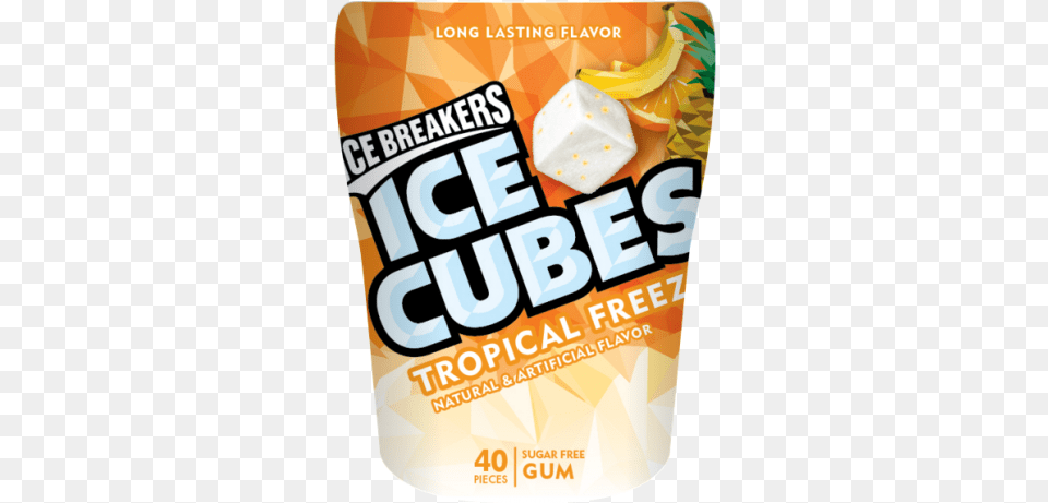 Ice Breakers Ice Cubes Tropical Freeze Ice Breakers Ice Cubes Tropical Freeze Sugar Gum, Advertisement, Poster, Cream, Dessert Free Png
