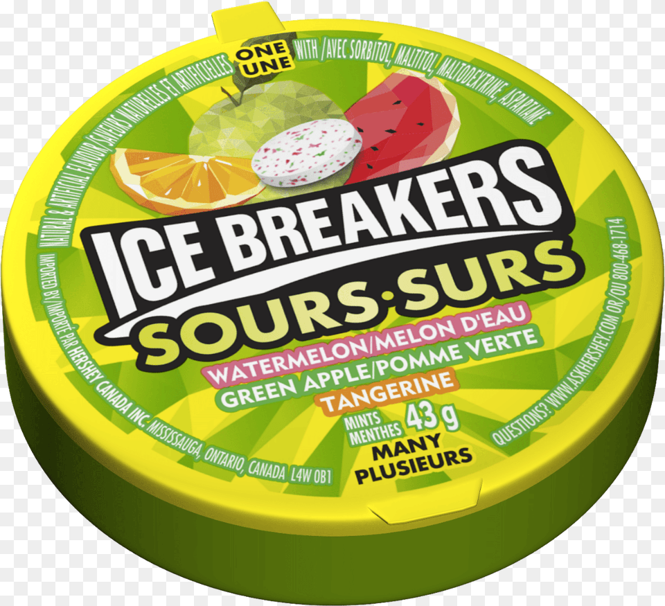 Ice Breakers Sours Mints Ice Breakers Sour Mints, Gum, Disk, Food, Sweets Free Png Download