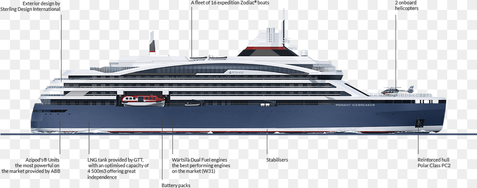 Ice Breaking Cruise Ship, Boat, Transportation, Vehicle, Yacht Png Image