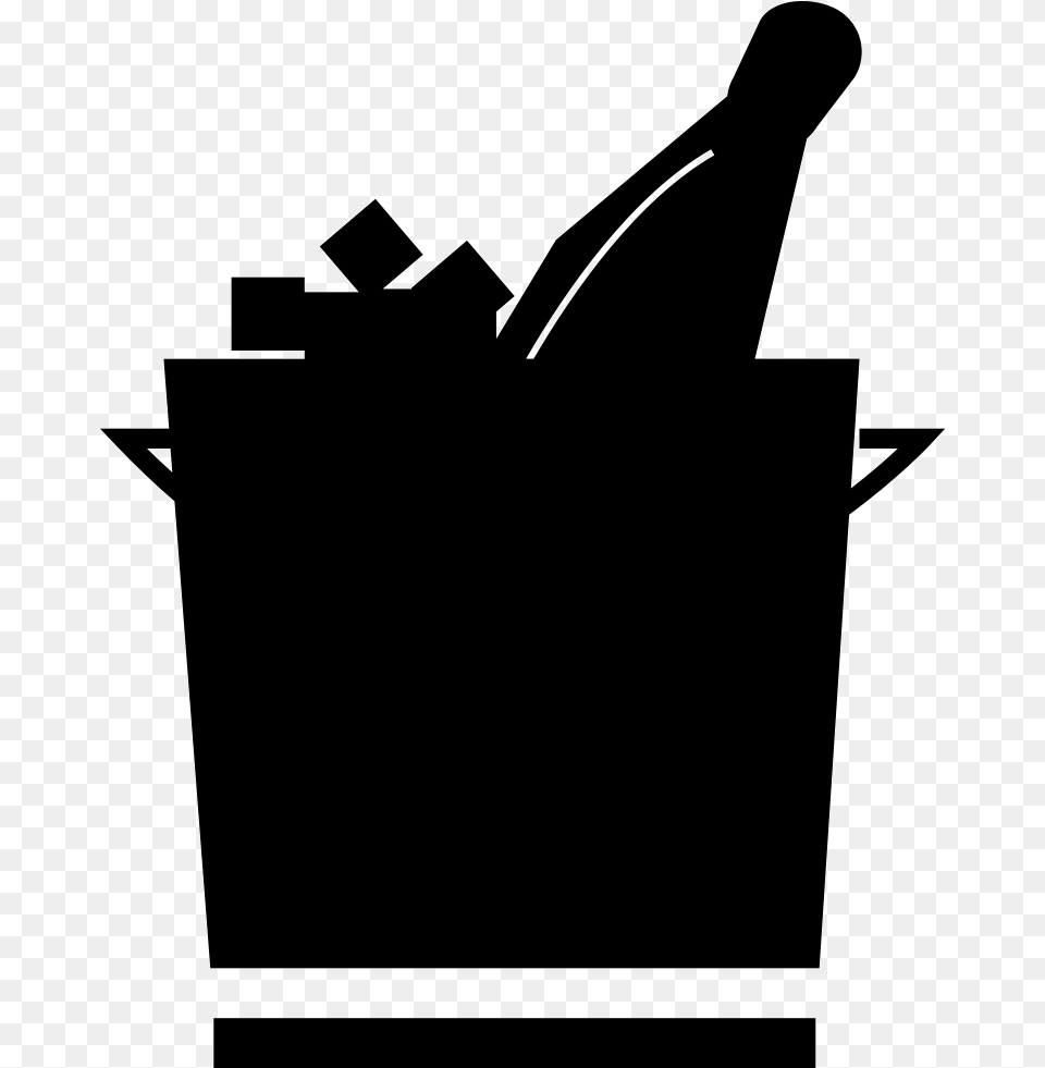 Ice Bucket With Champagne Champagne, Stencil Free Transparent Png