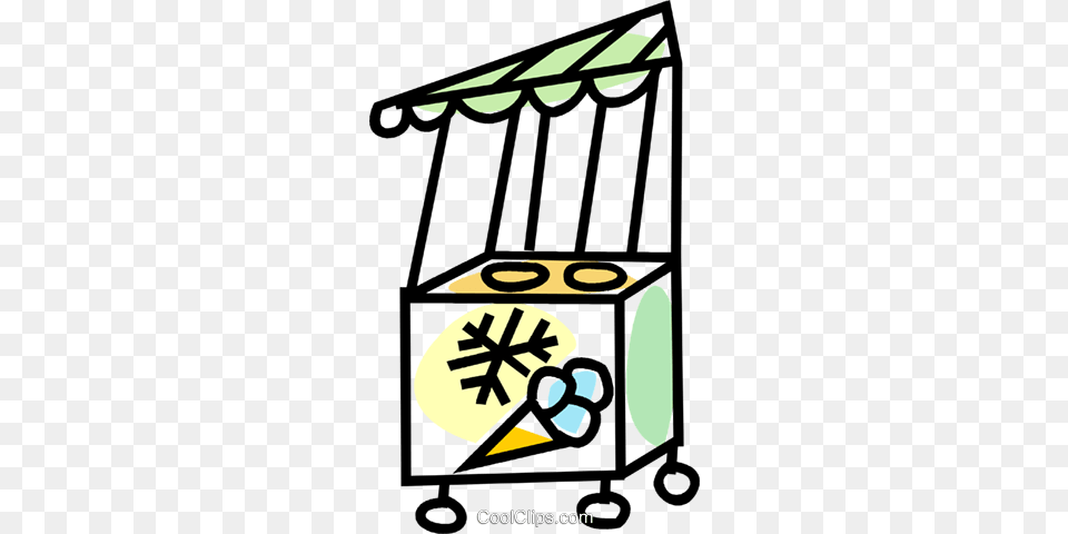 Ice Cream Cart Royalty Vector Clip Art Illustration, Bus Stop, Outdoors Free Png