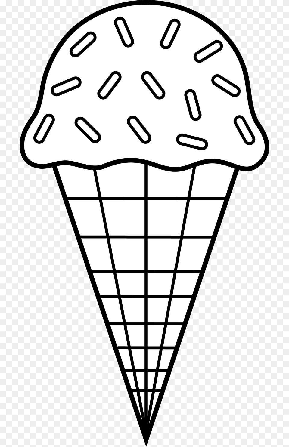 Ice Cream Clipart Black And White, Dessert, Food, Ice Cream, Cone Free Transparent Png