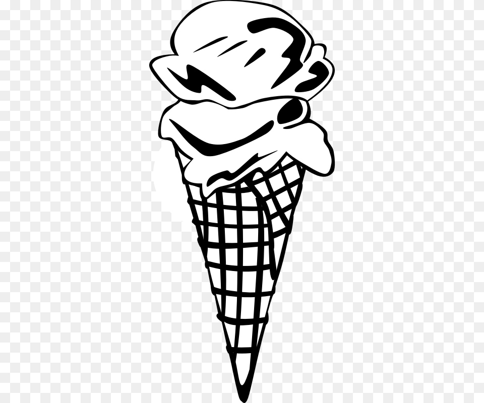 Ice Cream Clipart Black And White, Dessert, Food, Ice Cream, Person Free Transparent Png