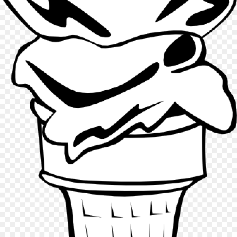 Ice Cream Clipart Black And White Clipart House Clipart, Dessert, Food, Ice Cream, Stencil Free Png Download