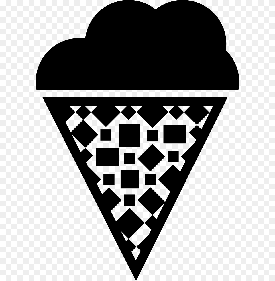 Ice Cream Cone, Stencil, Triangle, Qr Code Free Png