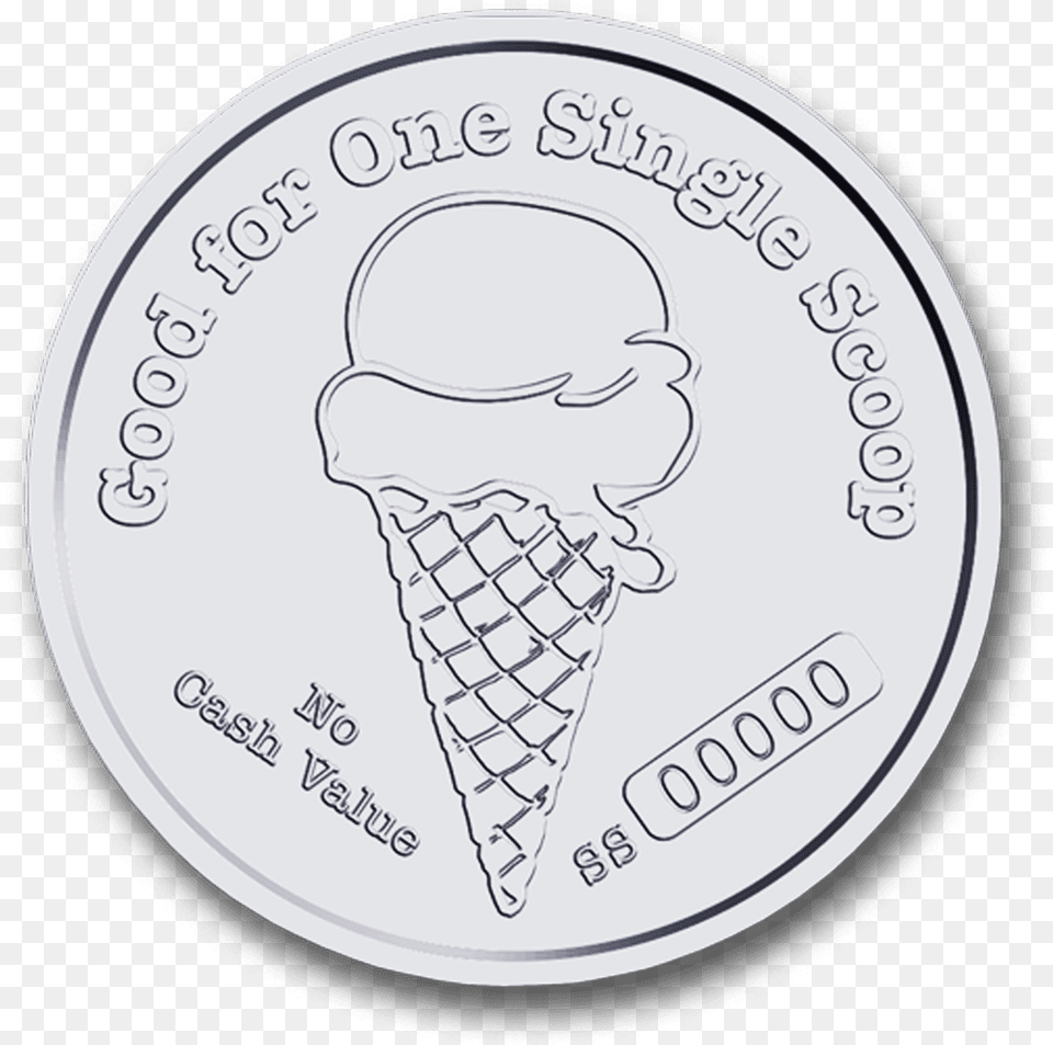 Ice Cream Cone, Dessert, Food, Ice Cream, Coin Free Png Download
