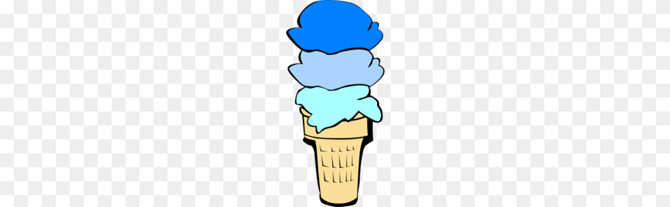 Ice Cream Cone Blue Scoops Clip Art, Dessert, Food, Ice Cream, Soft Serve Ice Cream Free Png Download