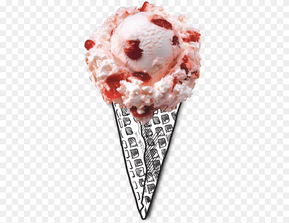 Ice Cream Cone Cherry Ice Cream, Dessert, Food, Ice Cream, Soft Serve Ice Cream Png Image