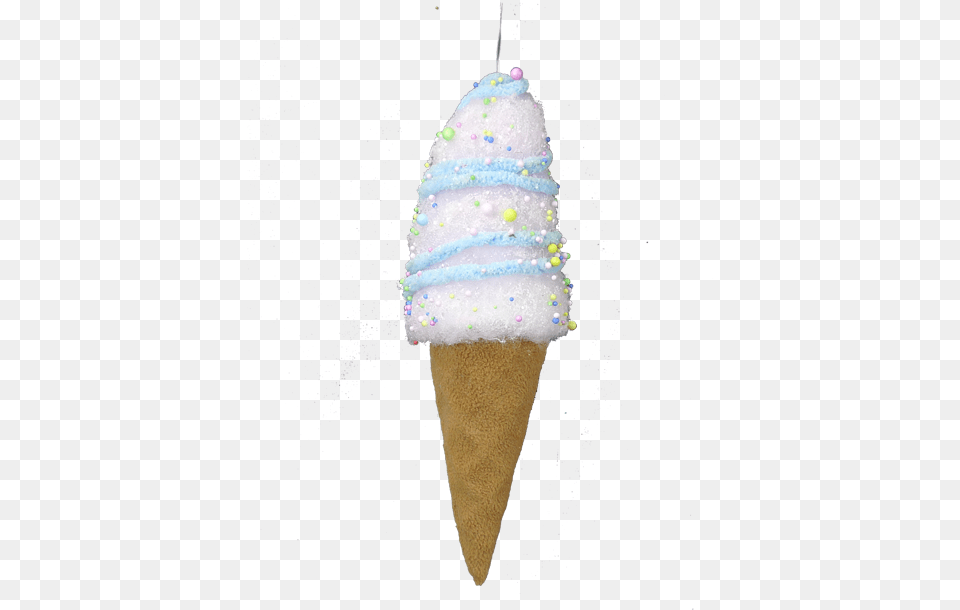 Ice Cream Cone Christmas Ornament Pink Blue, Dessert, Food, Ice Cream, Soft Serve Ice Cream Free Png Download