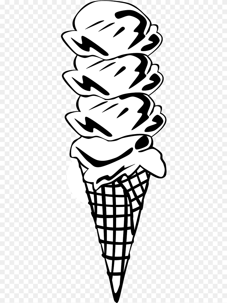 Ice Cream Cone Clip Art, Dessert, Food, Ice Cream, Stencil Free Png Download