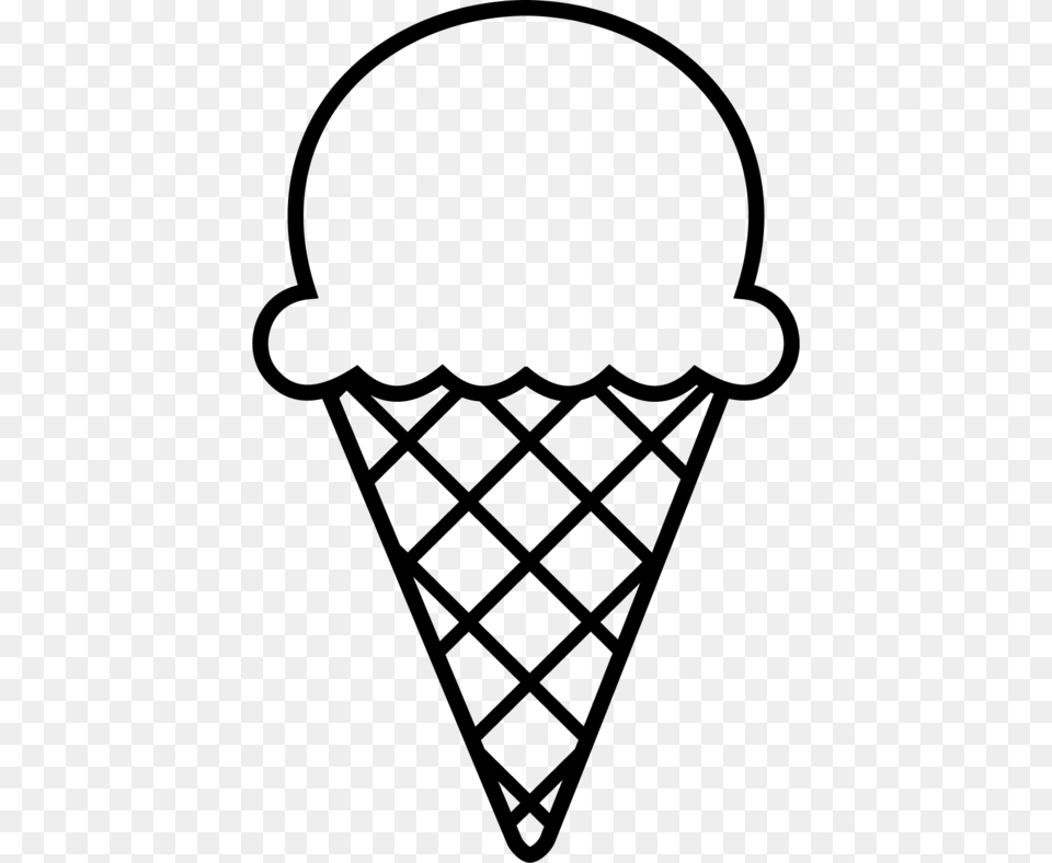 Ice Cream Cone Clip Art, Gray Png