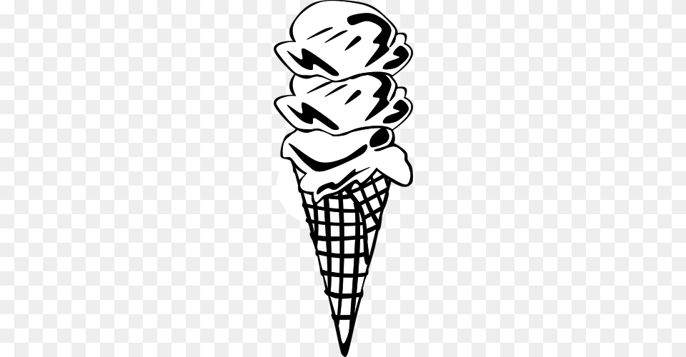Ice Cream Cone Clipart, Dessert, Food, Ice Cream, Stencil Png Image
