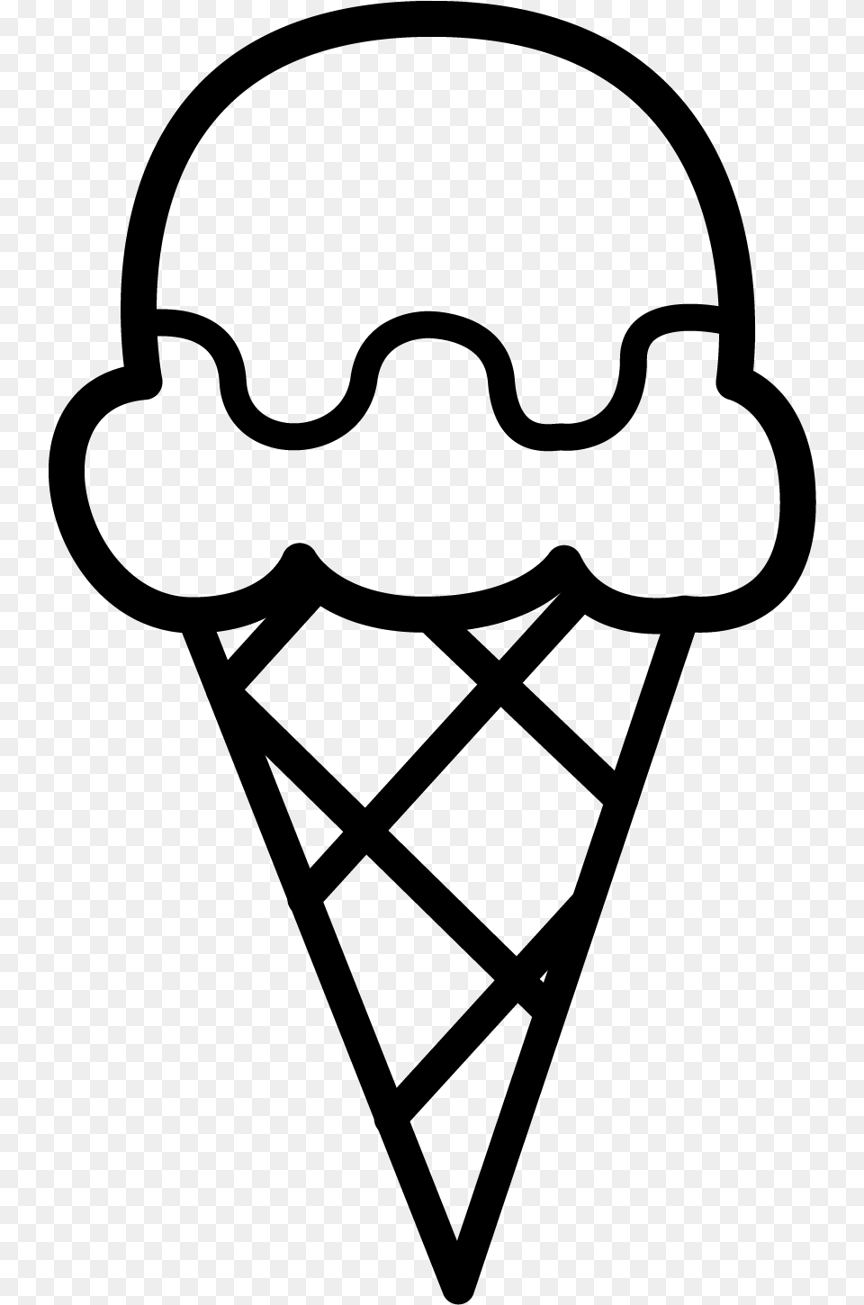 Ice Cream Cone Clipart Download Ice Cream Clipart Black And White, Dessert, Food, Ice Cream, Stencil Png Image