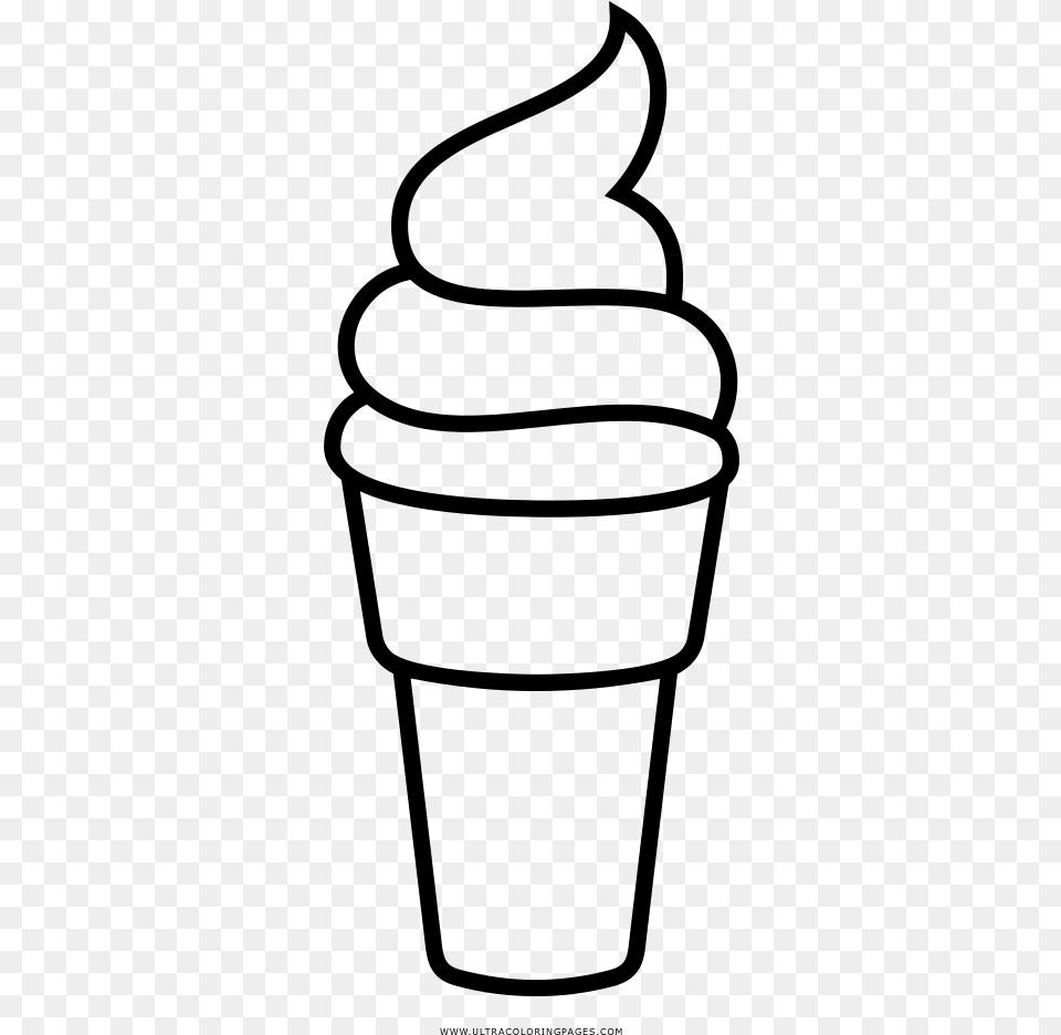 Ice Cream Cone Coloring, Gray Free Png
