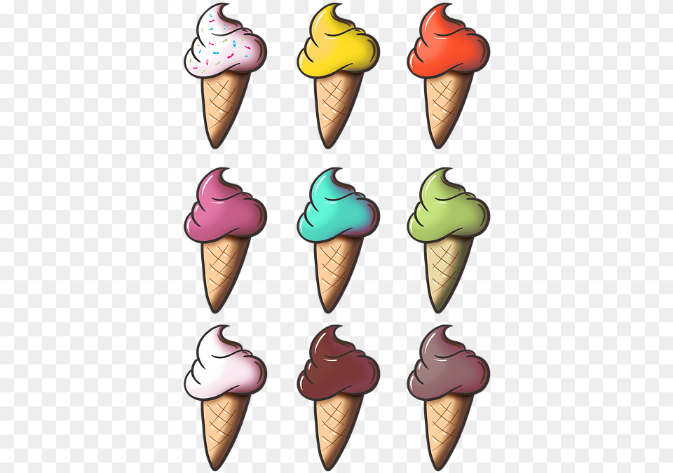 Ice Cream Cone Ice Cream Cone Vanilla Chocolate 7 Ice Cream, Dessert, Food, Ice Cream, Soft Serve Ice Cream Png