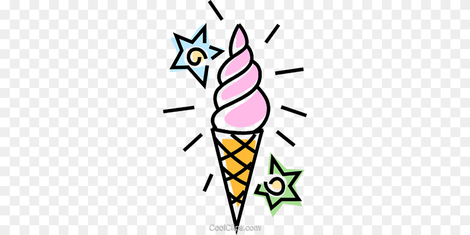 Ice Cream Cone Royalty Vector Clip Art Illustration, Dessert, Food, Ice Cream, Soft Serve Ice Cream Png