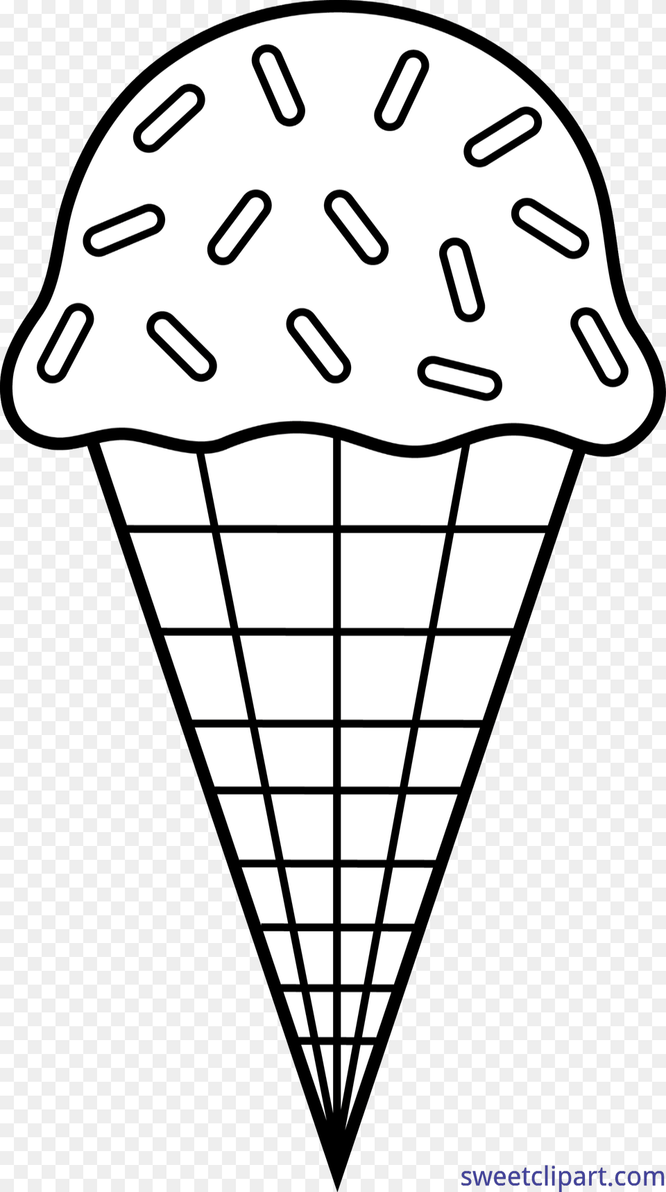 Ice Cream Cone Sprinkles Lineart Clip Art, Dessert, Food, Ice Cream, Face Png
