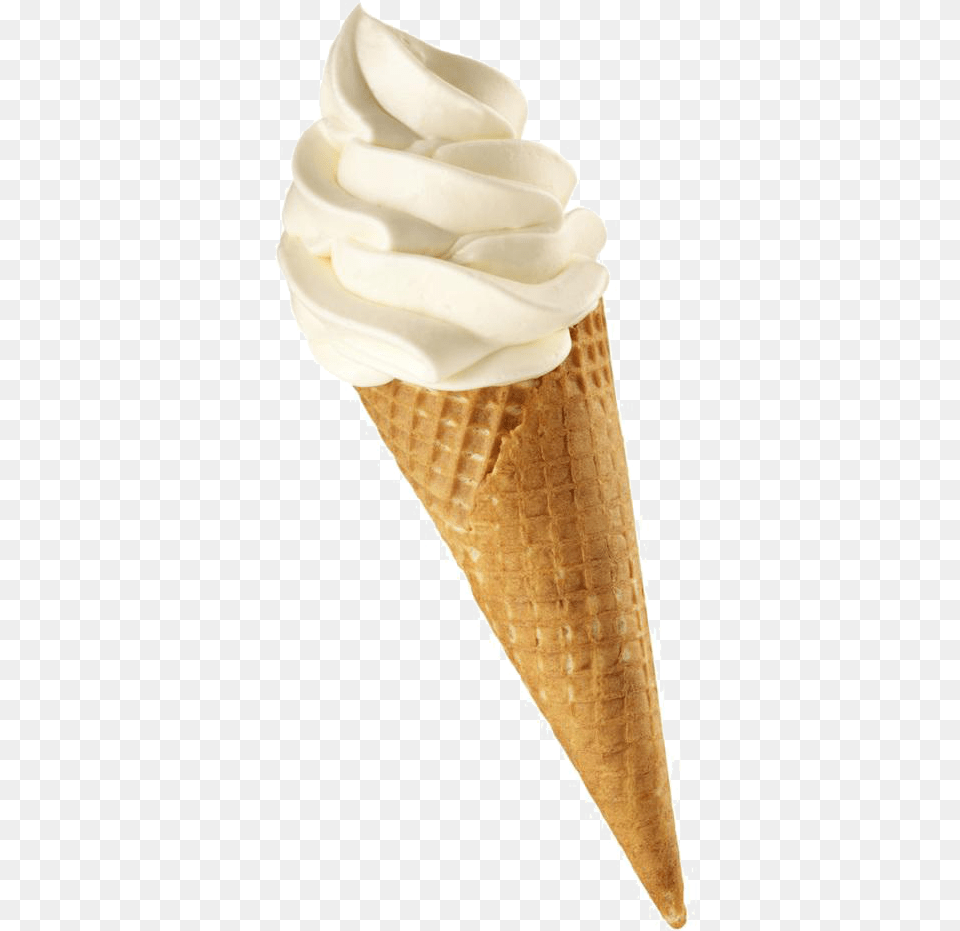 Ice Cream Cone Vanilla Ice Cream Cone Ice Cream, Dessert, Food, Ice Cream, Soft Serve Ice Cream Free Transparent Png