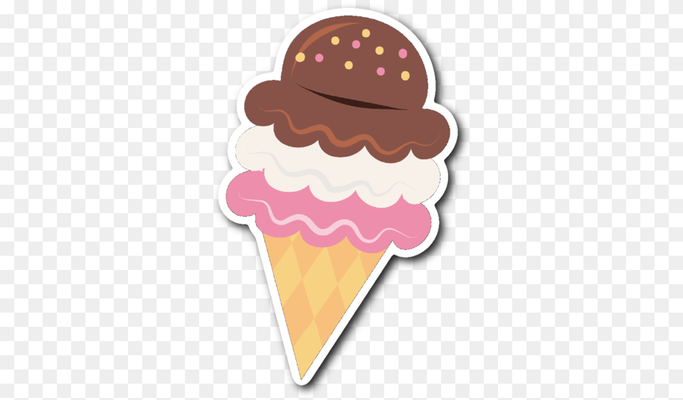 Ice Cream Cone Vinyl Die Cut Sticker Ice Cream Die Cut, Dessert, Food, Ice Cream, Baby Png