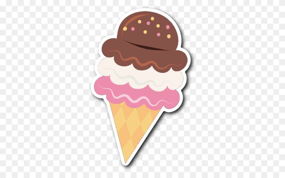Ice Cream Cone Vinyl Die Cut Sticker J S Graphics, Dessert, Food, Ice Cream Free Png