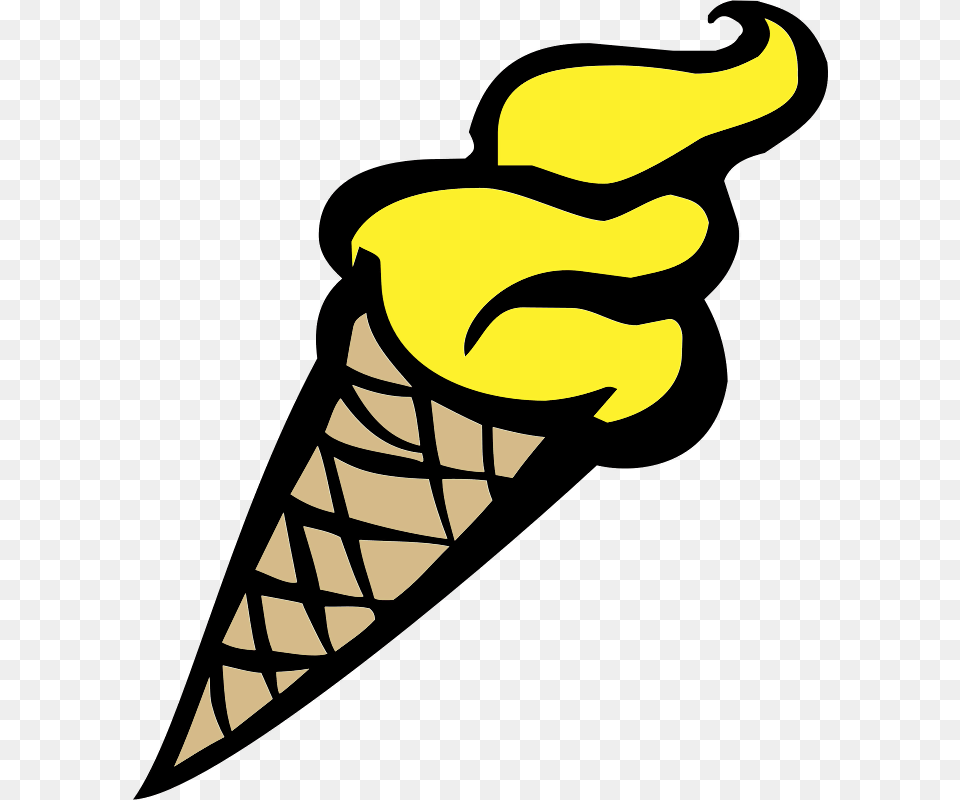 Ice Cream Cone Yellow Ice Cream Clipart, Dessert, Food, Ice Cream, Light Free Transparent Png