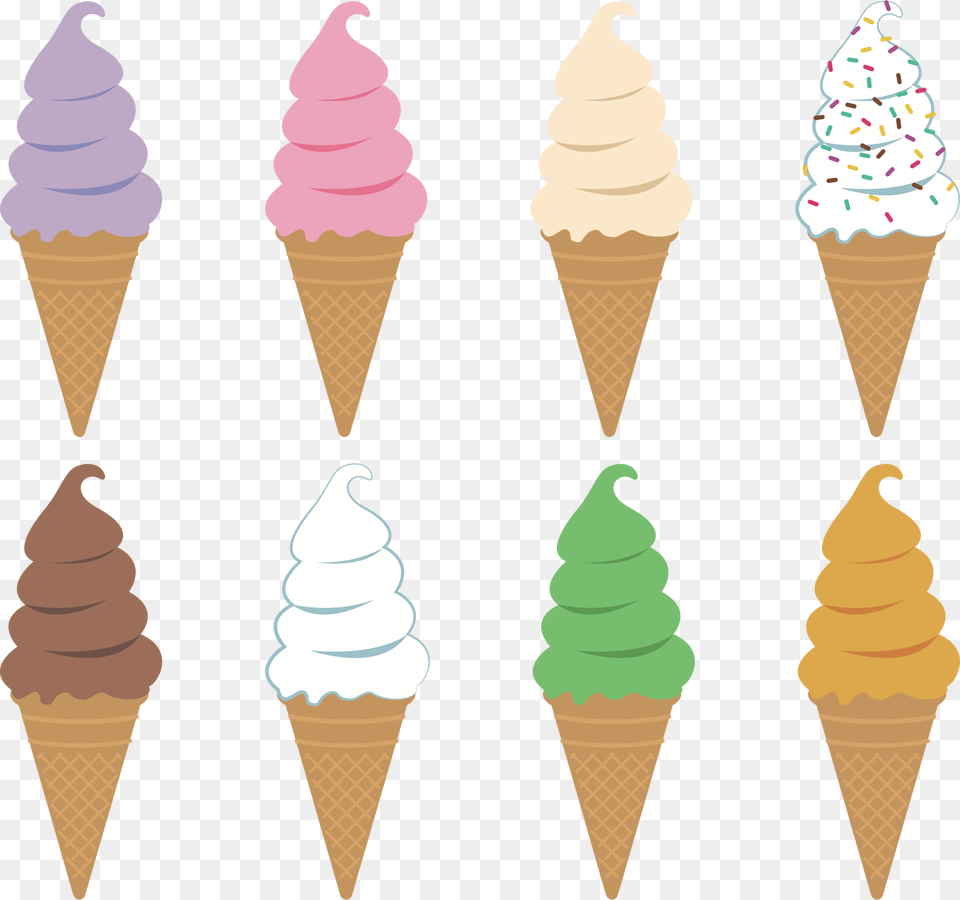 Ice Cream Cones Clipart, Dessert, Food, Ice Cream, Soft Serve Ice Cream Png Image