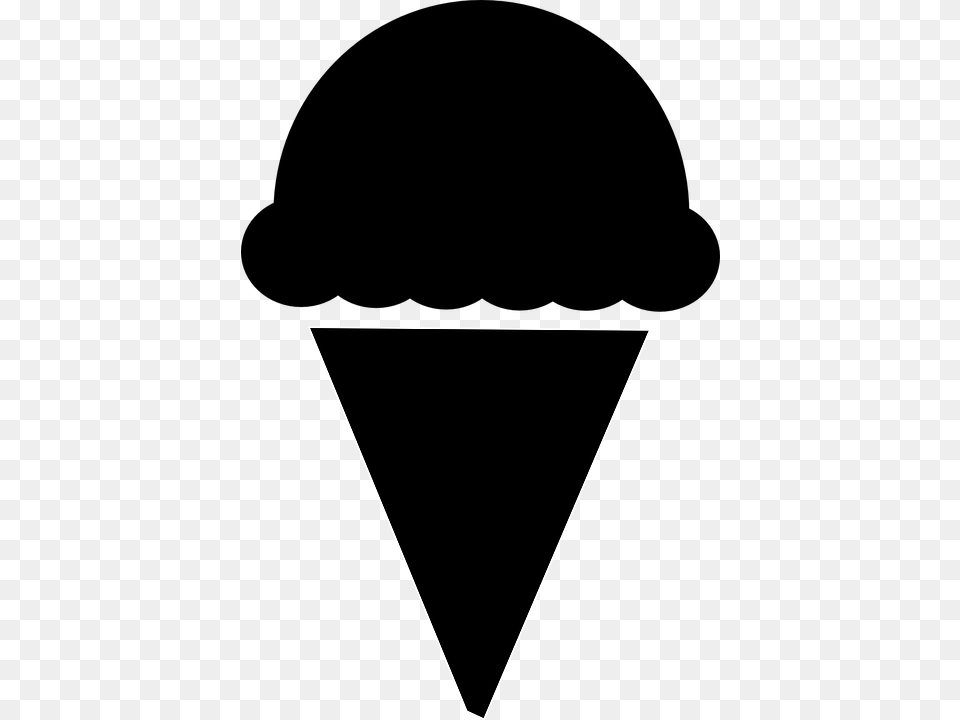 Ice Cream Cones Gelato Waffle Clip Art Ice Cream Cone Clipart Black, Triangle, Bow, Weapon Free Png Download