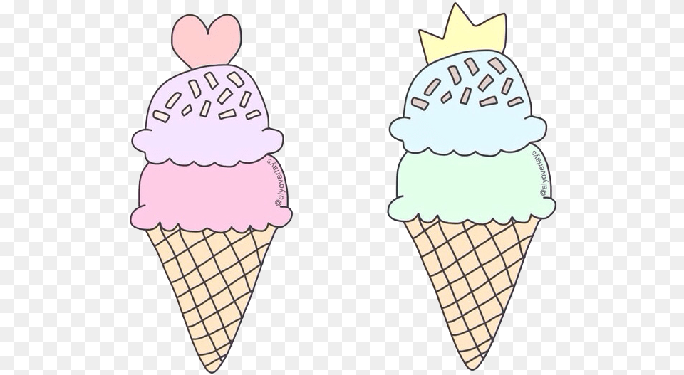 Ice Cream Cones Tumblr Drawing Ld Kartinki Dlya Srisovki, Dessert, Food, Ice Cream, Soft Serve Ice Cream Png Image