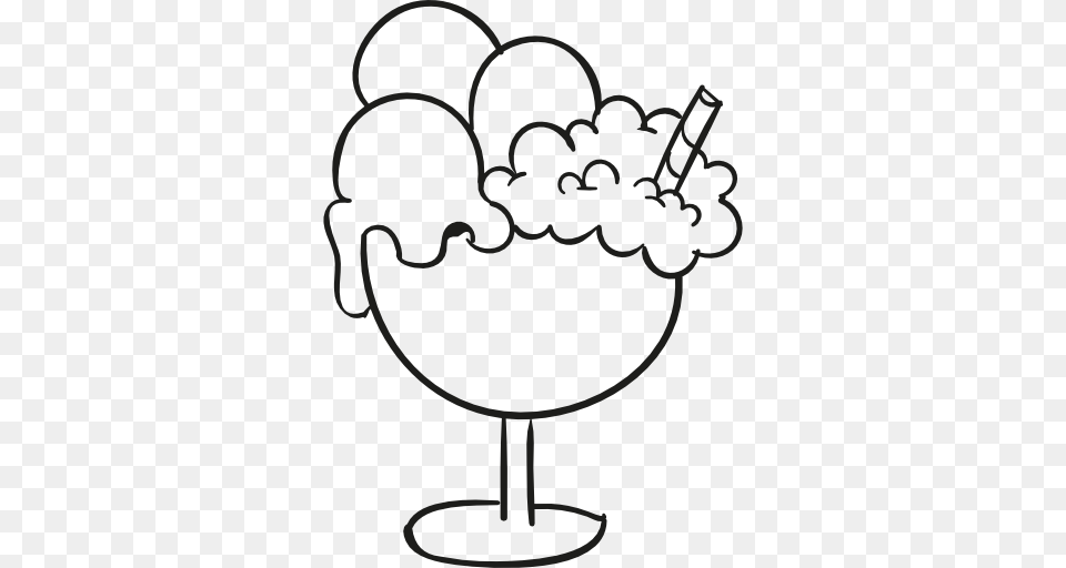Ice Cream Cup Doodle, Glass, Dessert, Food, Ice Cream Free Png