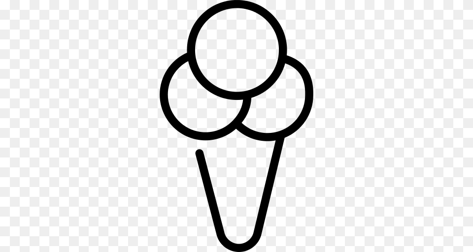 Ice Cream Icon, Gray Png