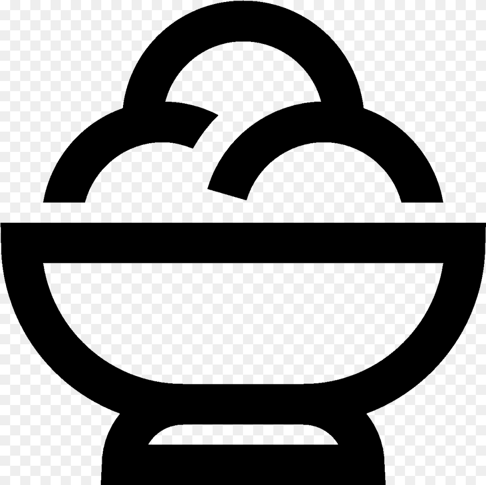 Ice Cream Icon, Gray Free Png