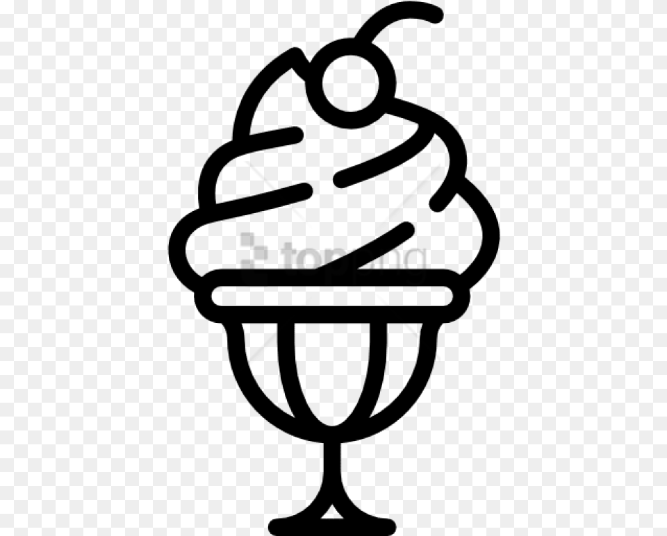 Ice Cream Icon Ice Cream Clipart Black And White, Stencil, Dessert, Food, Ice Cream Free Png