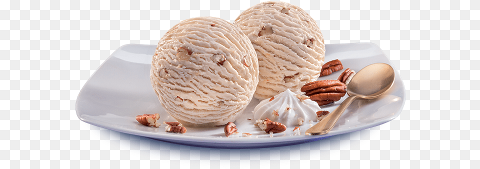 Ice Cream In Plate, Ice Cream, Food, Dessert, Spoon Png Image