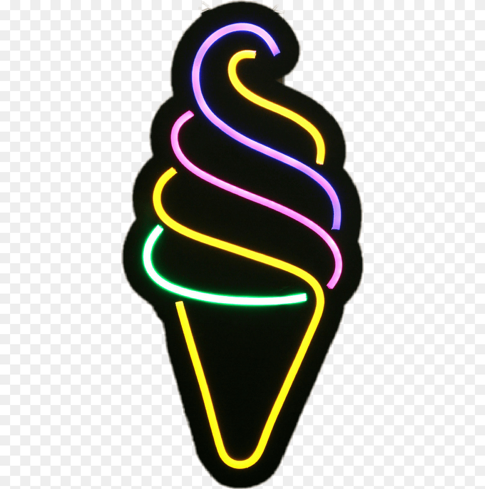 Ice Cream Neon Sign Ice Cream Neon, Light, Electronics, Headphones Free Transparent Png