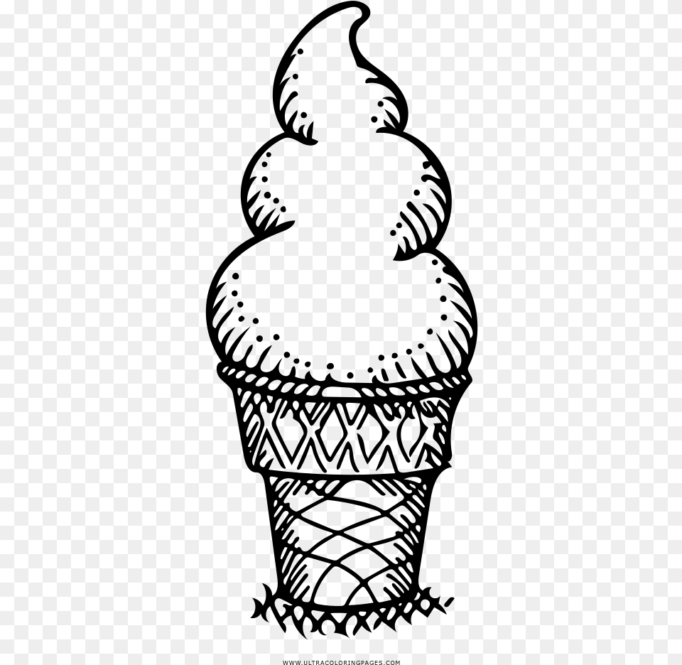 Ice Cream Para Colorear, Gray Png