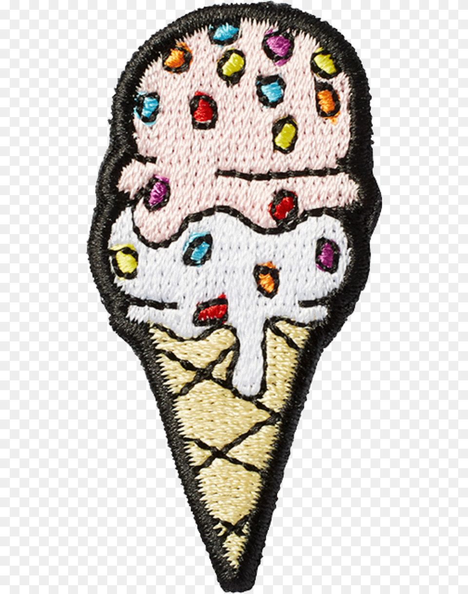 Ice Cream Scoop Sticker Patch Icecream Patch, Applique, Pattern, Dessert, Food Free Png