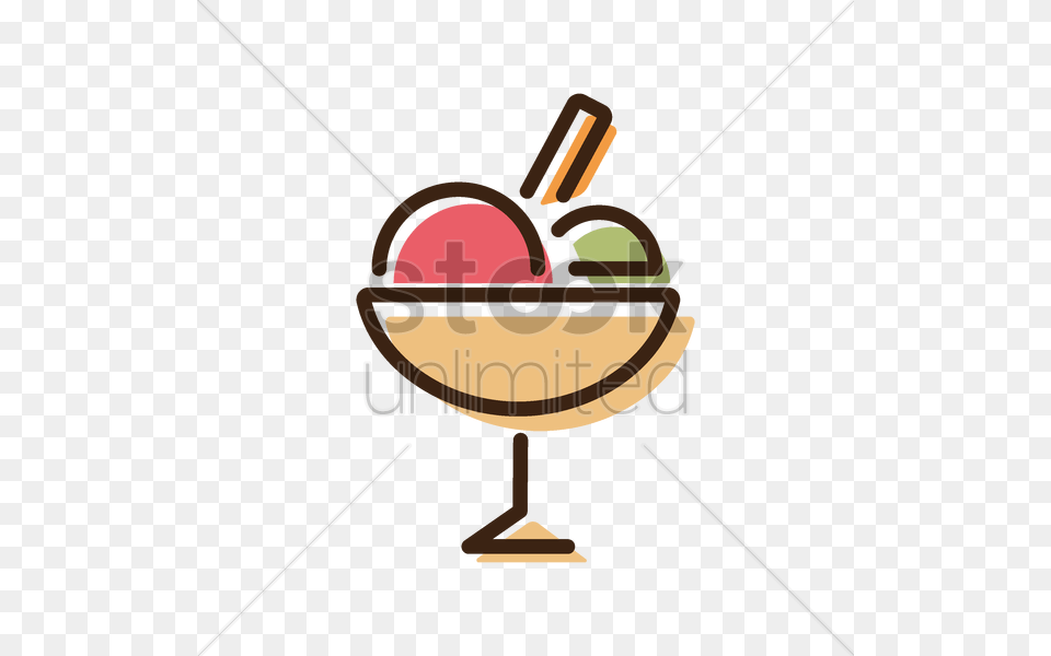 Ice Cream Scoops In Bowl Vector Dessert, Food, Ice Cream Png Image