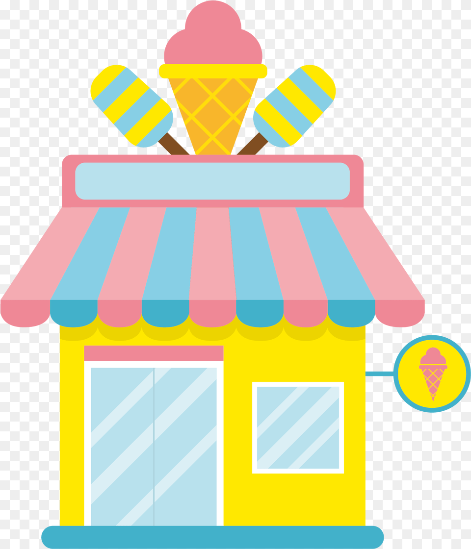 Ice Cream Shop In Cartoon, Dessert, Food, Ice Cream, Sweets Free Png Download