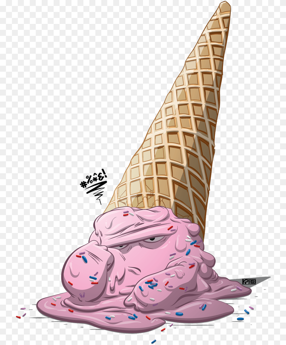 Ice Cream Spilling Cartoon, Dessert, Food, Ice Cream, Soft Serve Ice Cream Free Transparent Png