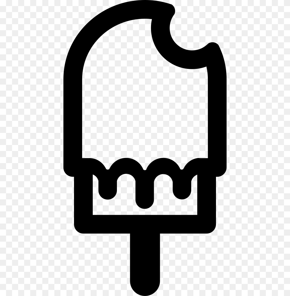 Ice Cream Stick With Syrup And Bite Icon, Stencil, Weapon Png Image