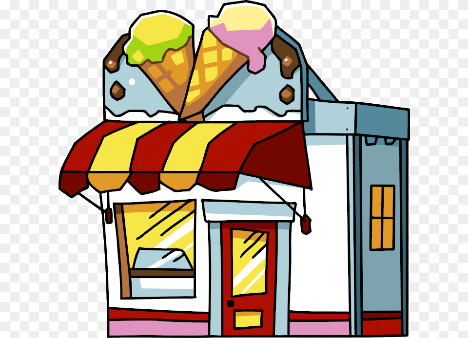 Ice Cream Store Ice Cream Parlor Clipart, Dessert, Ice Cream, Food, Awning Png Image