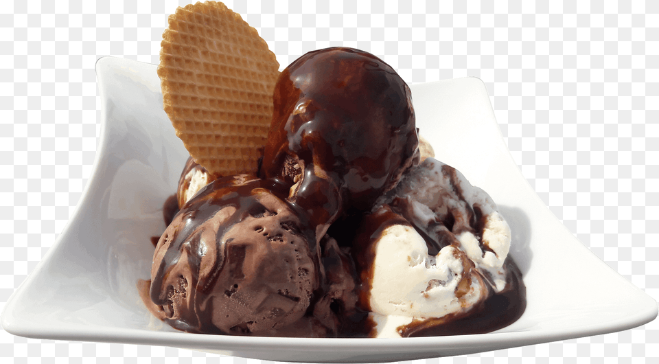 Ice Cream Sundae Chocolate Ice Cream, Dessert, Food, Ice Cream, Plate Free Png Download